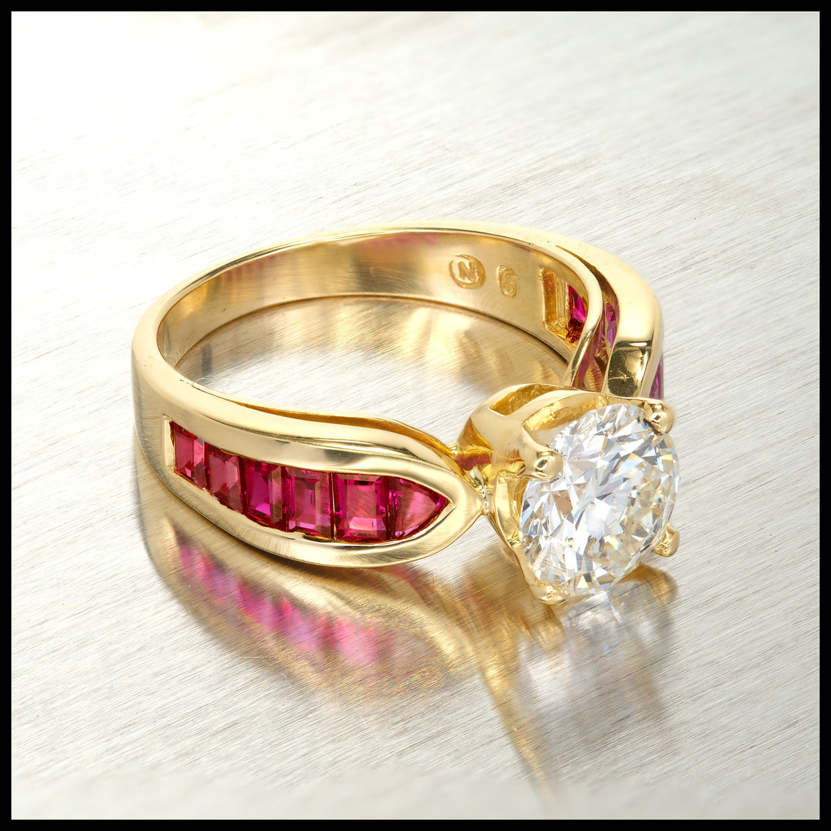 Peter Suchy GIA Certified Engagement Ring 1.59ct 18k Gold Natural Ruby – image 6