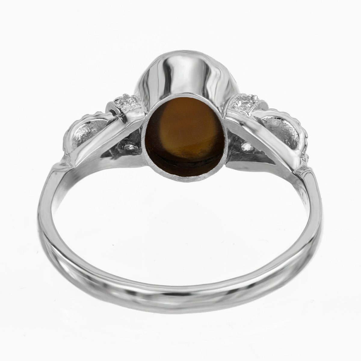 GIA Certified 2.71 Carat Chrysoberyl Cat’s Eye Diamond Platinum Engagement Ring – image 6