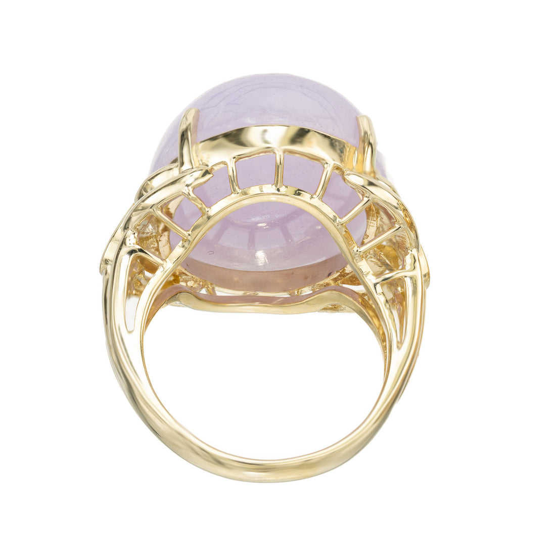 Purple Jadeite Jade Ring 14k Gold Diamond GIA Certified – image 8