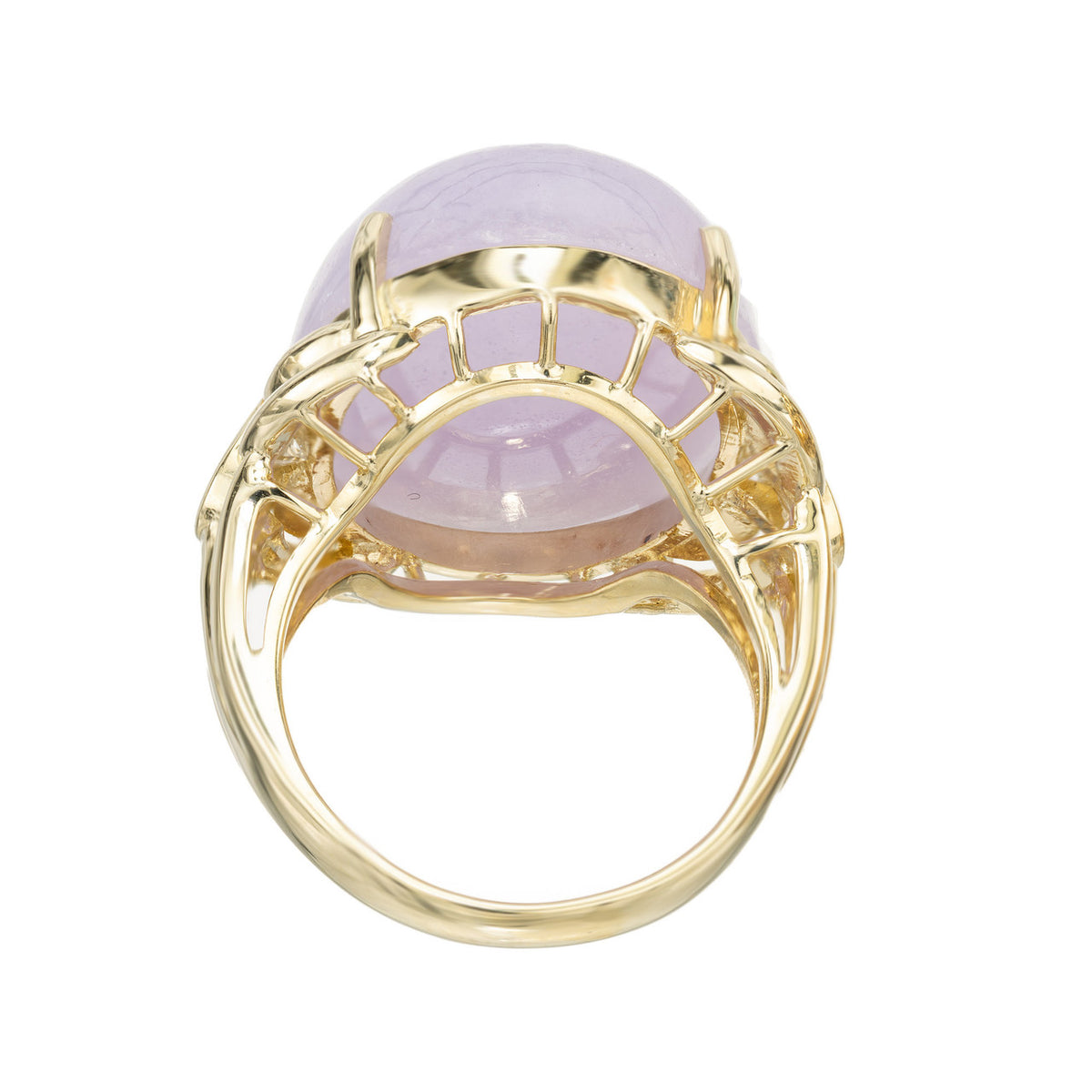 Purple Jadeite Jade Ring 14k Gold Diamond GIA Certified – image 8
