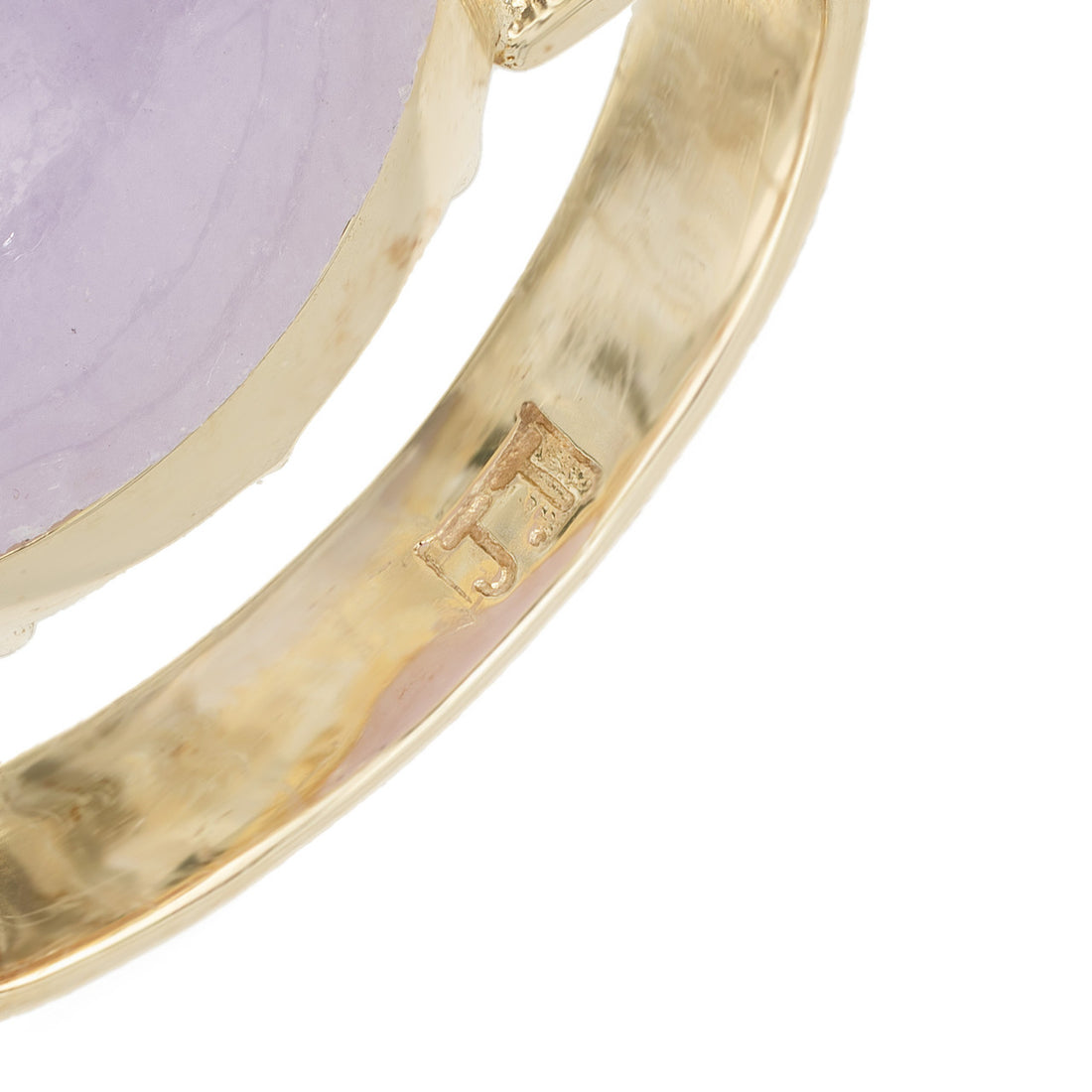 Purple Jadeite Jade Ring 14k Gold Diamond GIA Certified – image 7