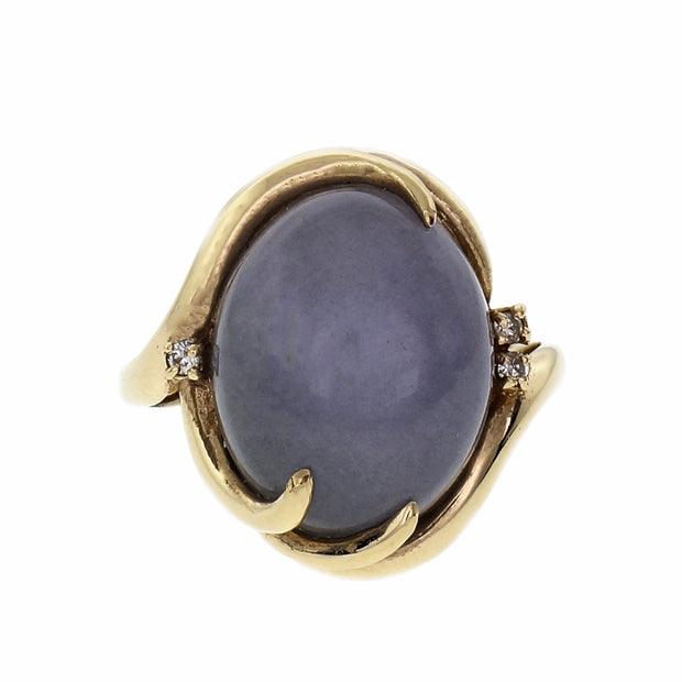 GIA certified Purple Natural Jadeite Jade Diamond Ring