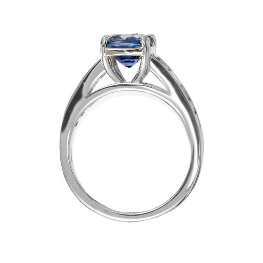 Sasha Primak 3.03 Carat Violet Blue Sapphire Diamond Platinum Engagement Ring – image 4