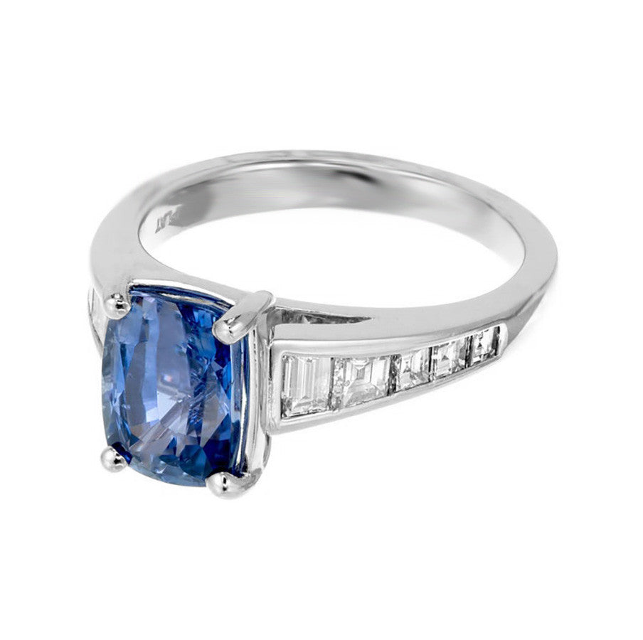 Sasha Primak 3.03 Carat Violet Blue Sapphire Diamond Platinum Engagement Ring – image 5