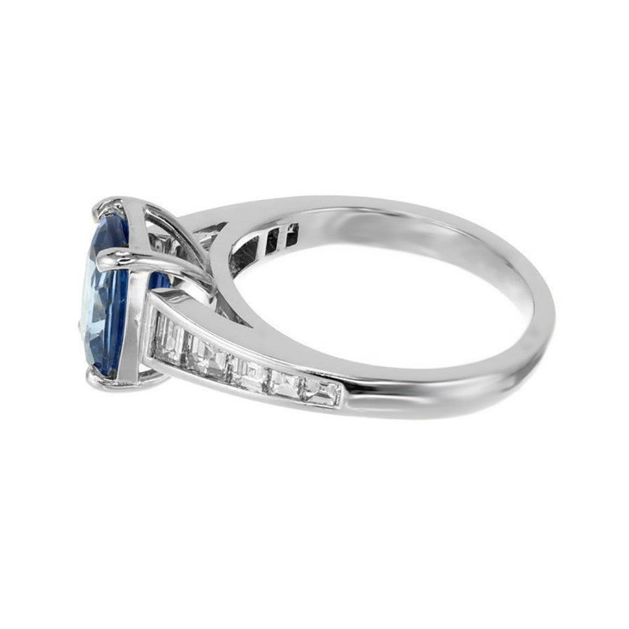 Sasha Primak 3.03 Carat Violet Blue Sapphire Diamond Platinum Engagement Ring – image 6