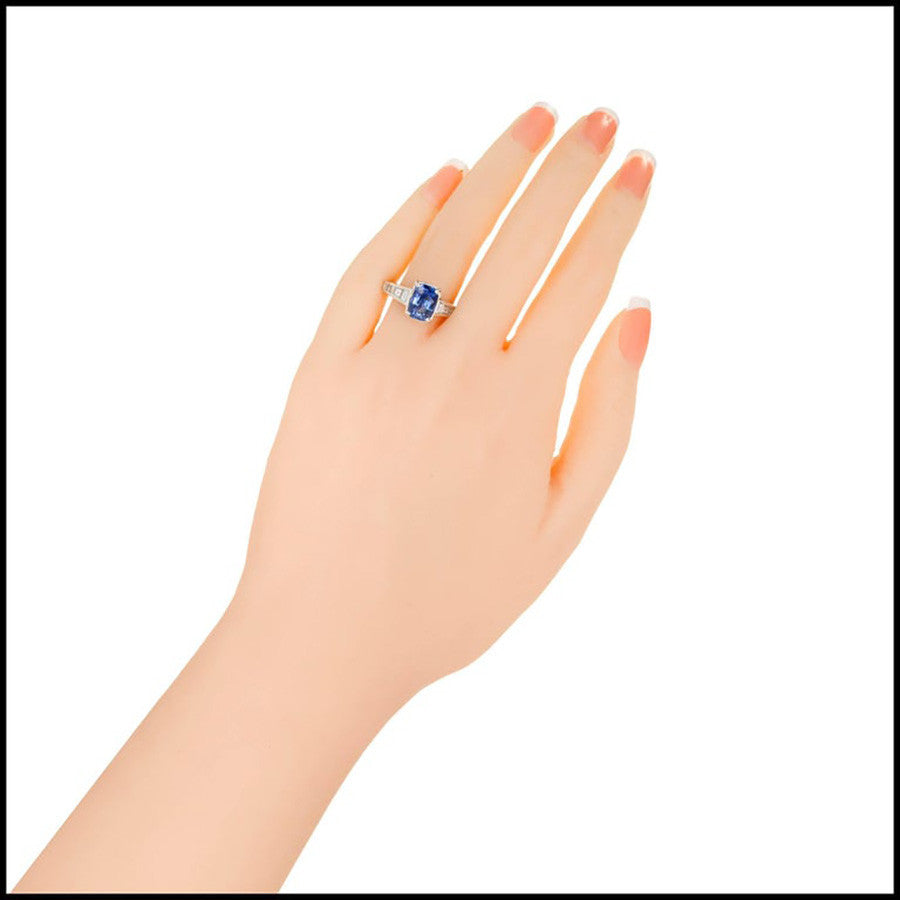 Sasha Primak 3.03 Carat Violet Blue Sapphire Diamond Platinum Engagement Ring – image 8