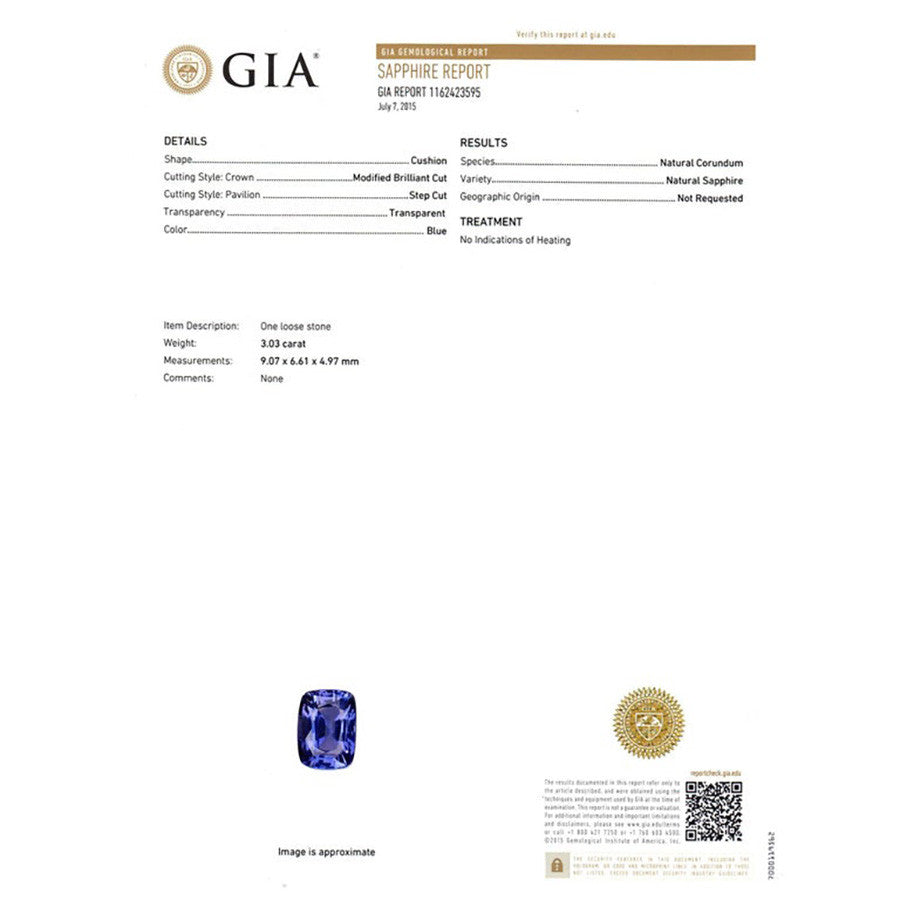 Sasha Primak 3.03 Carat Violet Blue Sapphire Diamond Platinum Engagement Ring – image 9