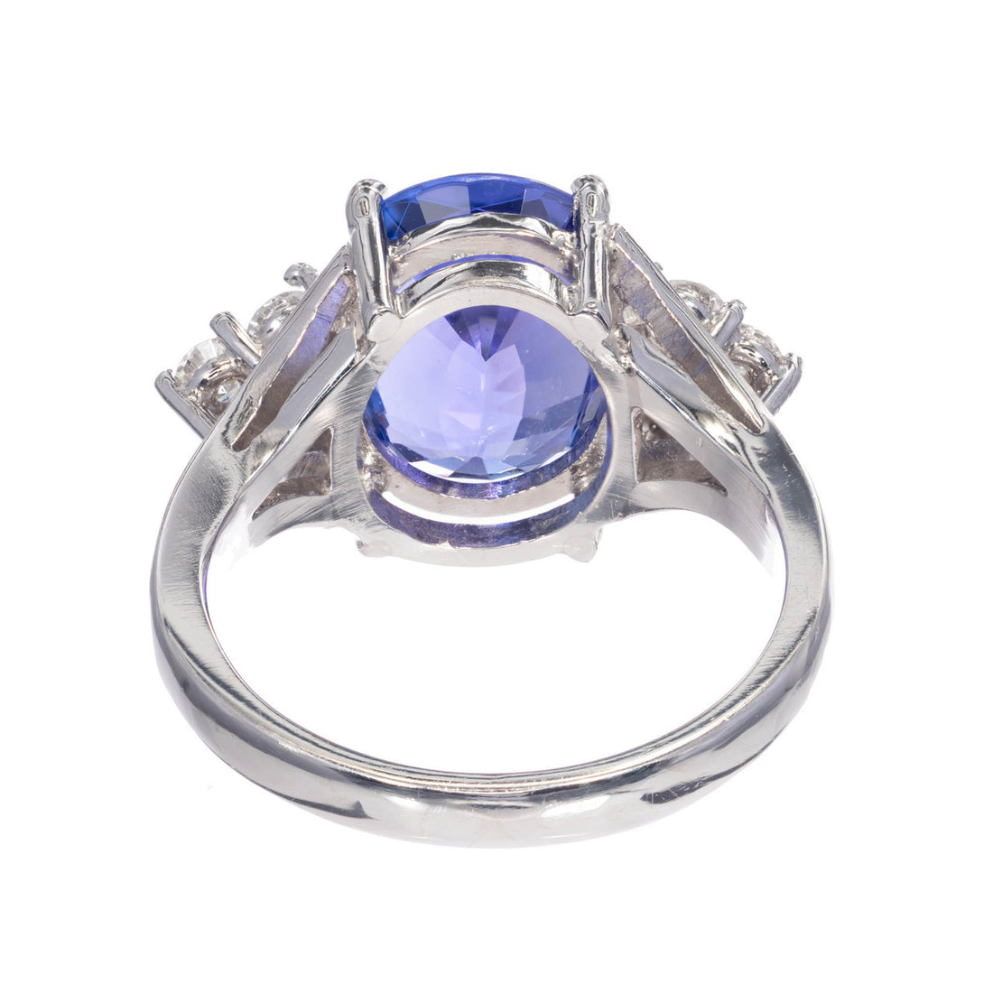 Oval Bright Purplish-Blue Tanzanite Ring 3.00ct Platinum Diamond – image 3