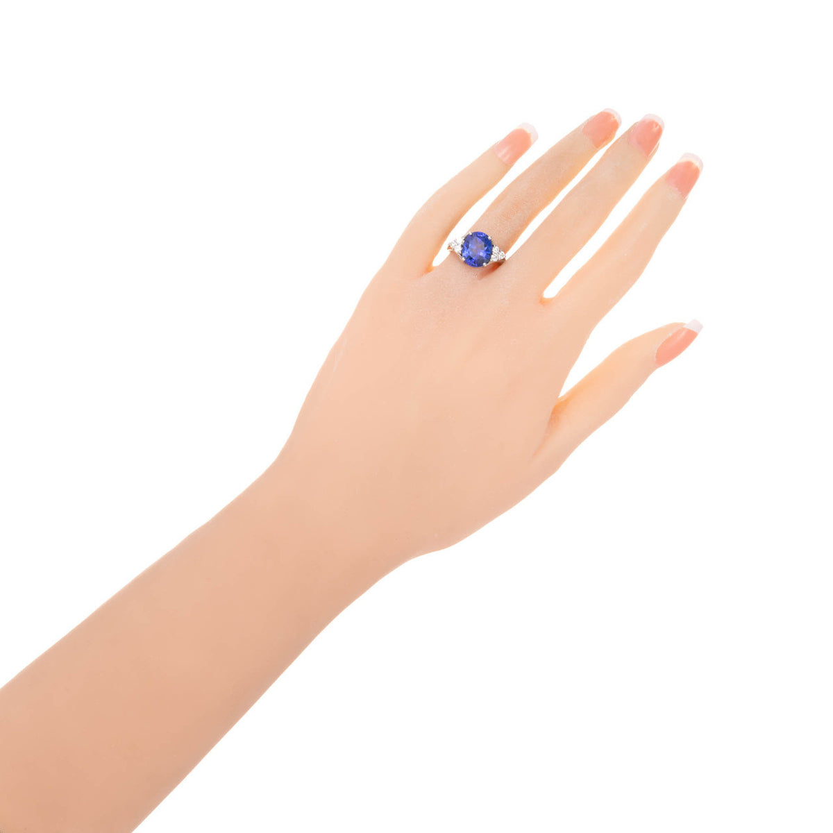 Oval Bright Purplish-Blue Tanzanite Ring 3.00ct Platinum Diamond – image 4