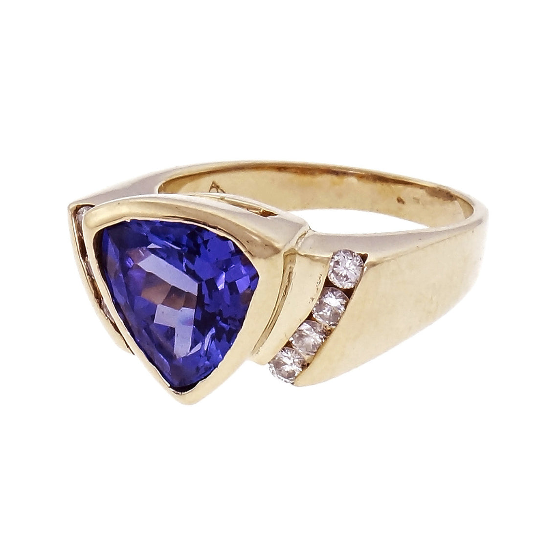 2.31ct Tanzanite Diamond Yellow Gold Cocktail Ring – image 3