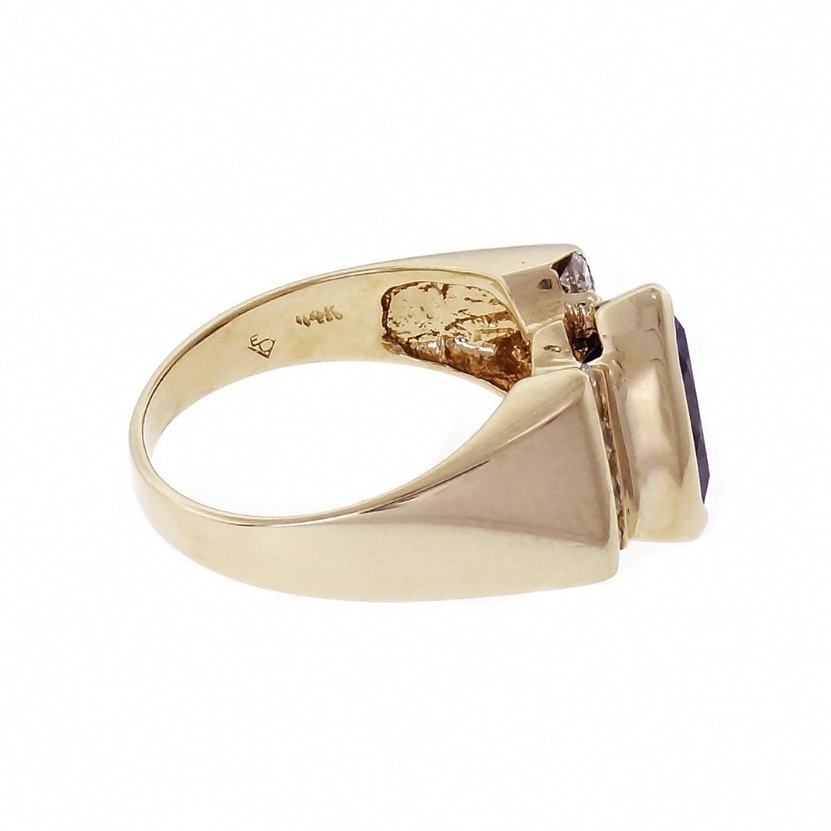 2.31ct Tanzanite Diamond Yellow Gold Cocktail Ring – image 4