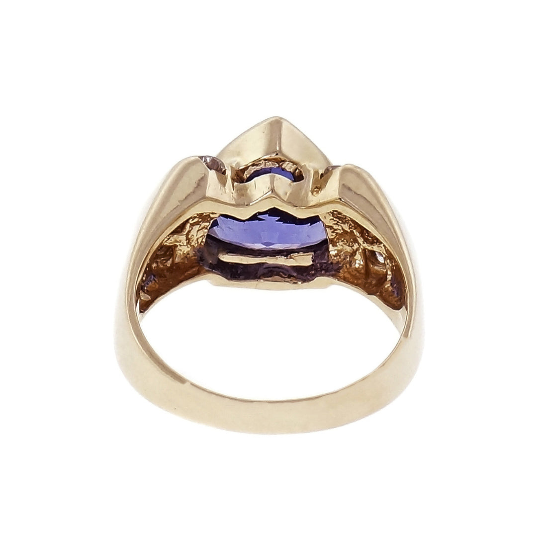 2.31ct Tanzanite Diamond Yellow Gold Cocktail Ring – image 5