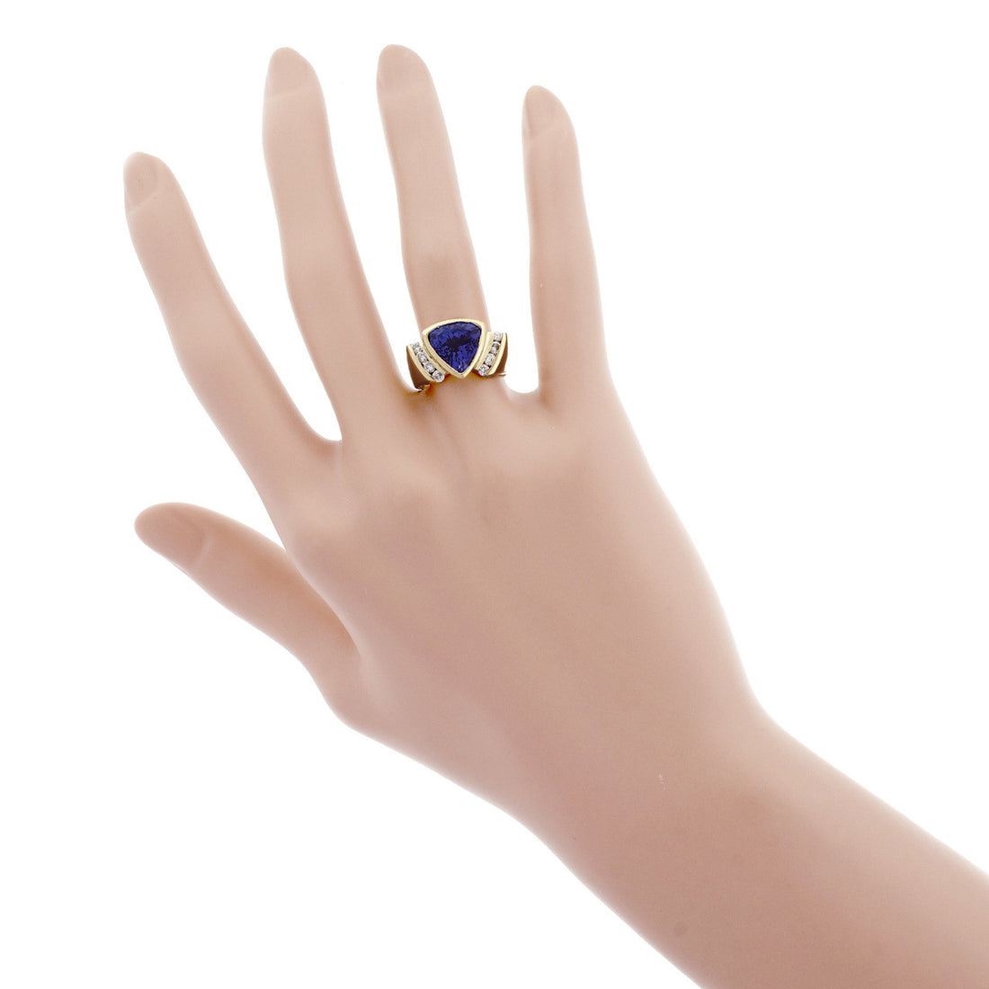 2.31ct Tanzanite Diamond Yellow Gold Cocktail Ring – image 7