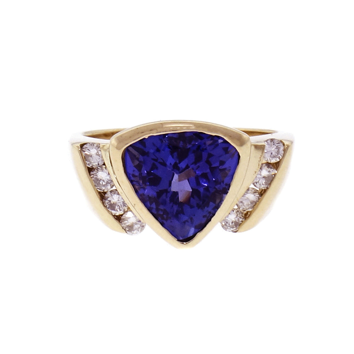 2.31ct Tanzanite Diamond Yellow Gold Cocktail Ring