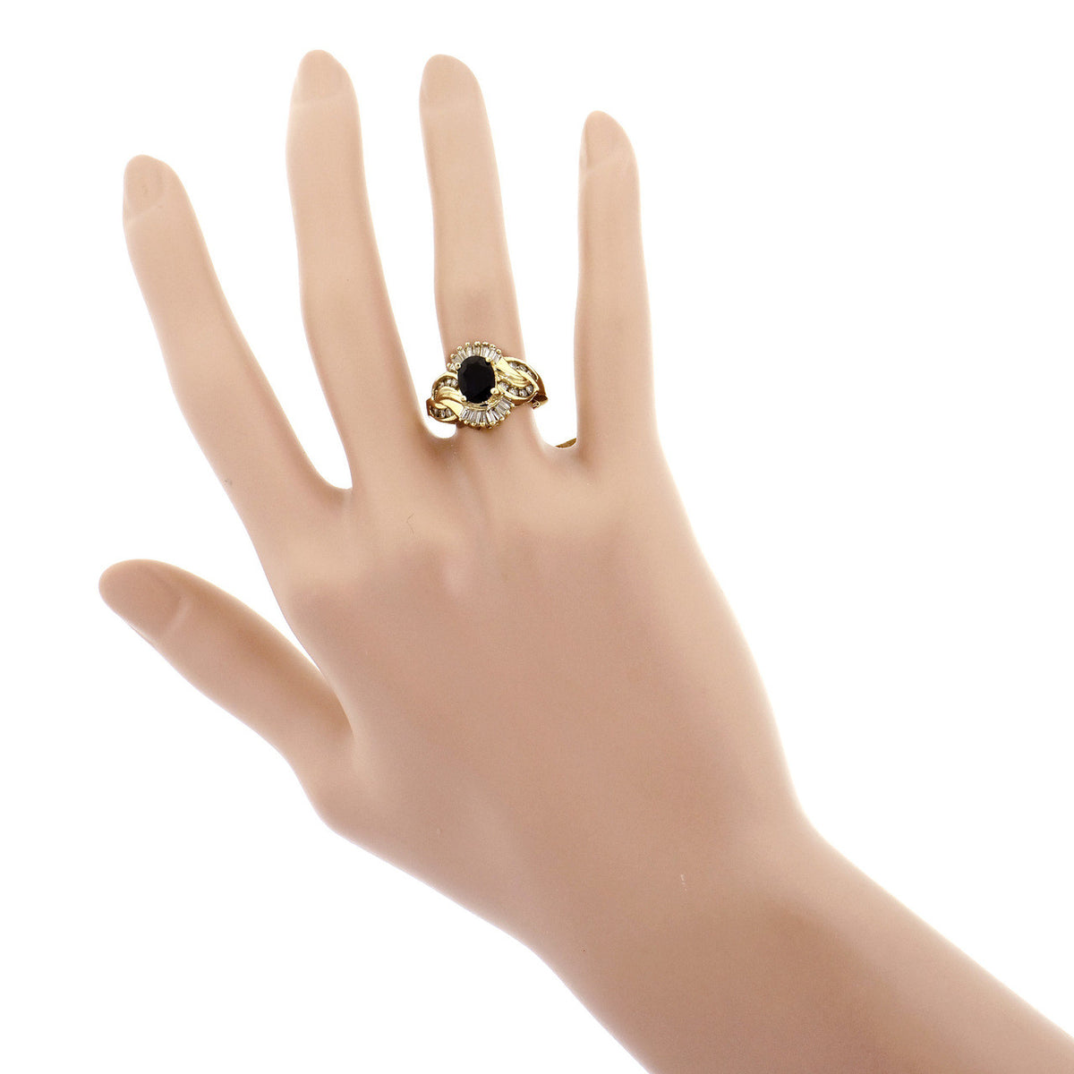 14k Yellow Gold Sapphire &amp; Diamond Ring – image 6