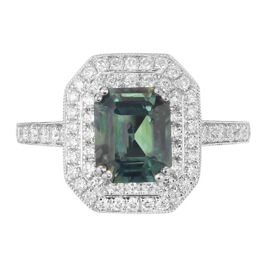 OLD LISTING Peter Suchy GIA Certified 2.45 Carat Sapphire Diamond Gold Engagement Ring