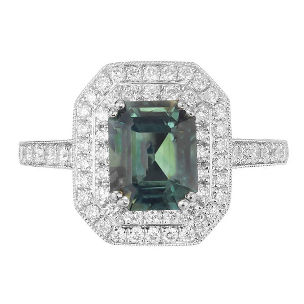 OLD LISTING Peter Suchy GIA Certified 2.45 Carat Sapphire Diamond Gold Engagement Ring