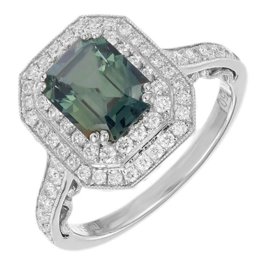OLD LISTING Peter Suchy GIA Certified 2.45 Carat Sapphire Diamond Gold Engagement Ring – image 2