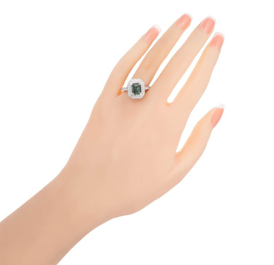 OLD LISTING Peter Suchy GIA Certified 2.45 Carat Sapphire Diamond Gold Engagement Ring – image 3