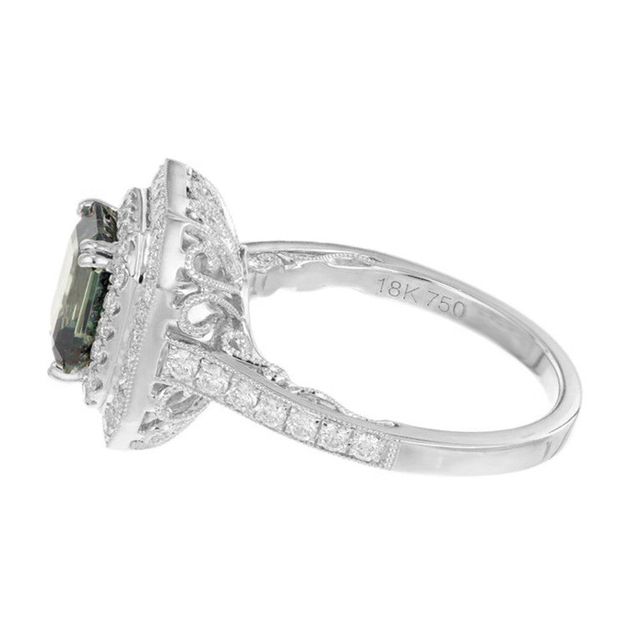 OLD LISTING Peter Suchy GIA Certified 2.45 Carat Sapphire Diamond Gold Engagement Ring – image 5