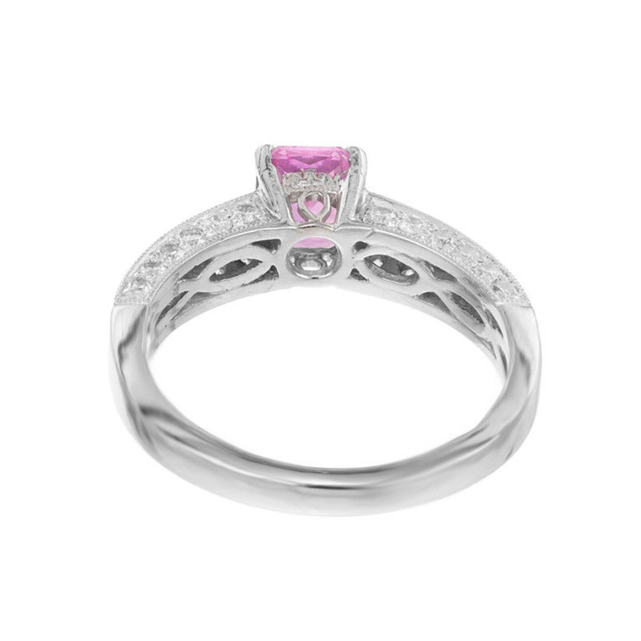 Peter Suchy .93ct Pink Sapphire Octagonal Engagement Ring, Platinum – image 6
