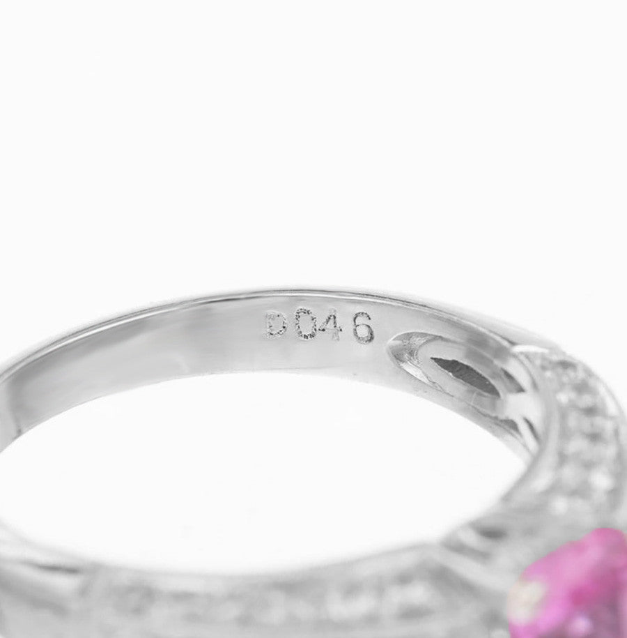 Peter Suchy .93ct Pink Sapphire Octagonal Engagement Ring, Platinum – image 5
