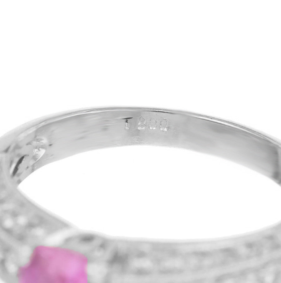 Peter Suchy .93ct Pink Sapphire Octagonal Engagement Ring, Platinum – image 2