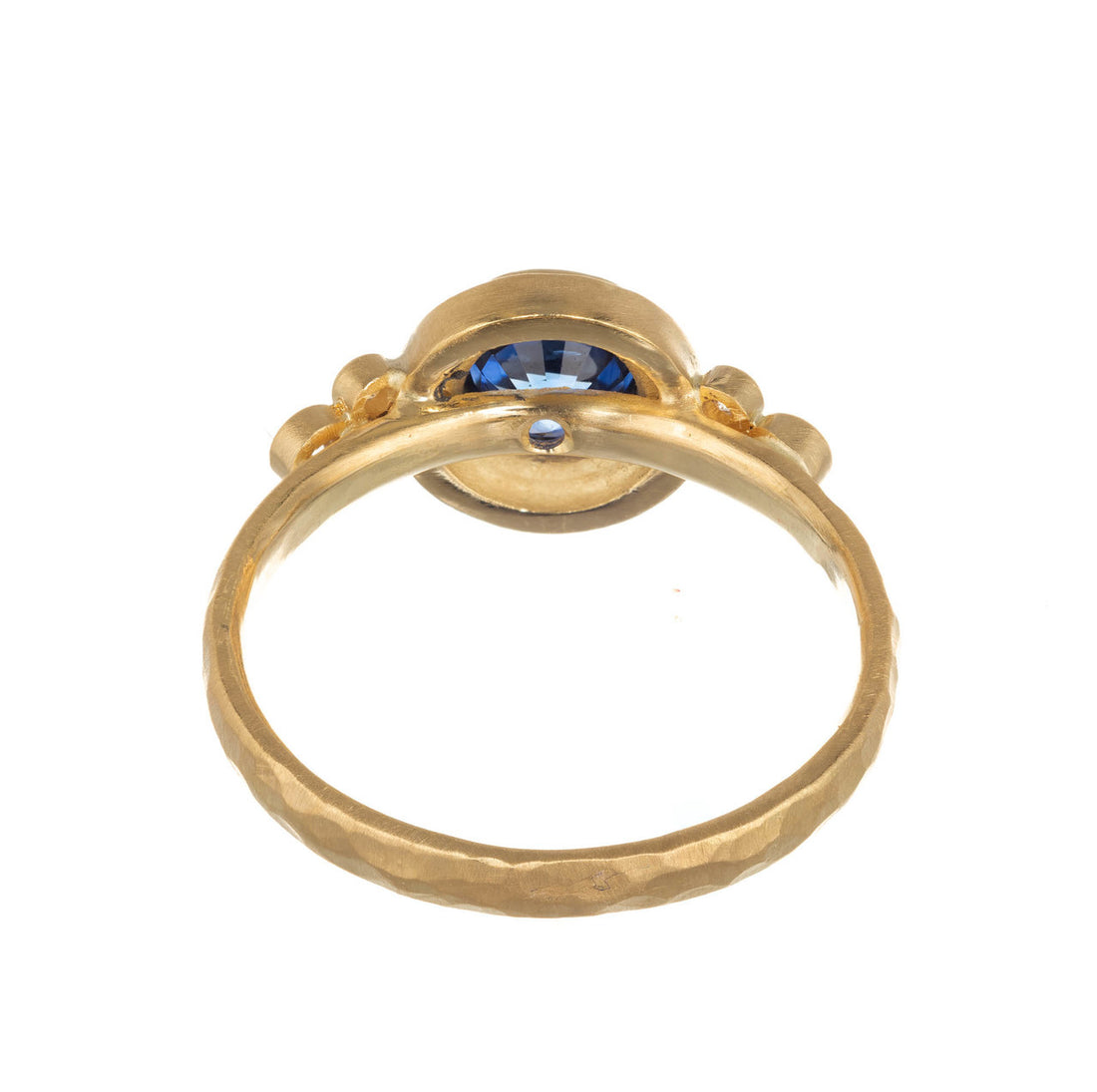 Peter Suchy GIA Certified .93 Carat Sapphire Diamond Yellow Gold Engagement Ring – image 5