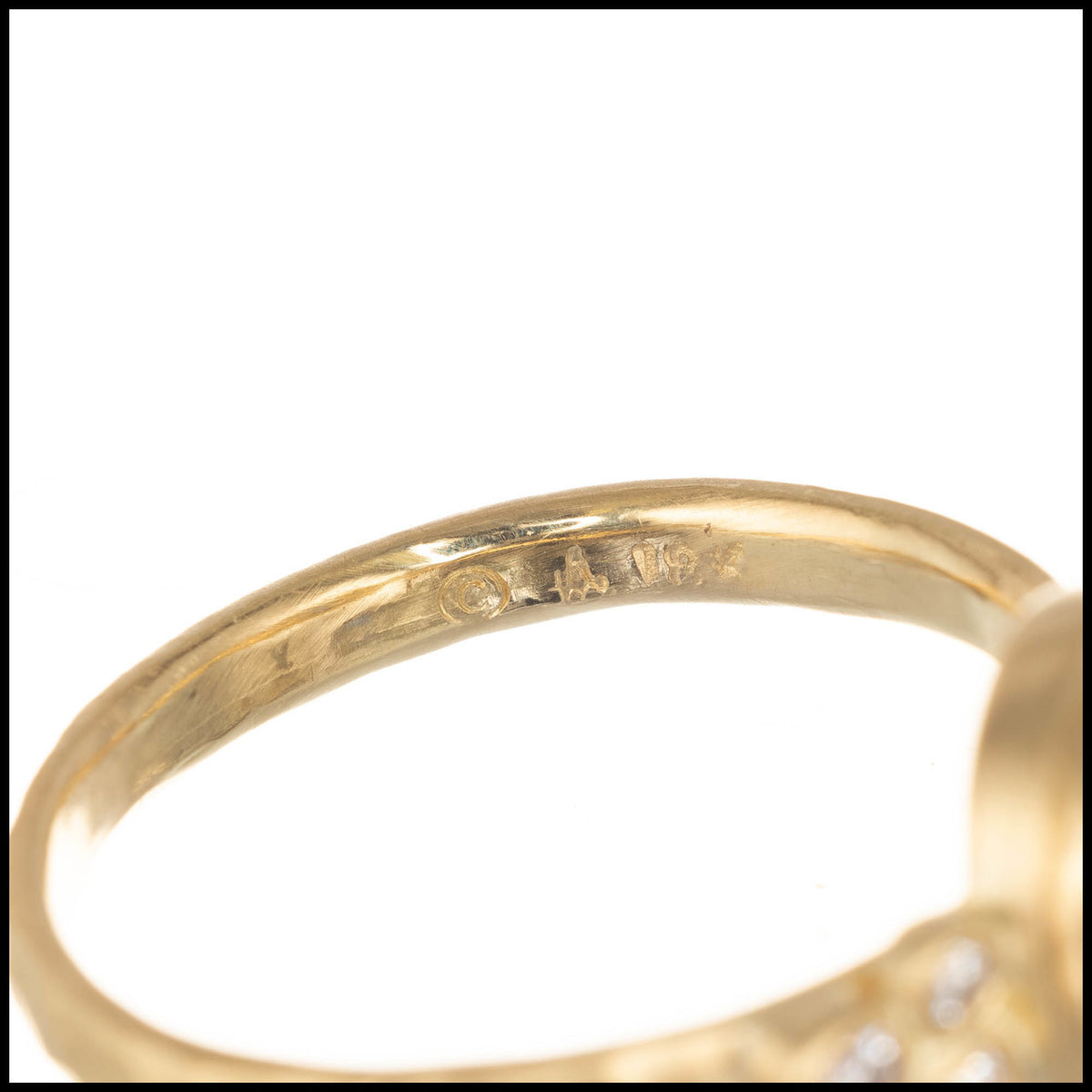Peter Suchy GIA Certified .93 Carat Sapphire Diamond Yellow Gold Engagement Ring – image 6