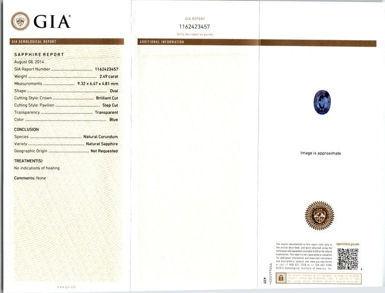Peter Suchy GIA Certified 2.49 Carat Sapphire Diamond Yellow Gold Cocktail Ring – image 3