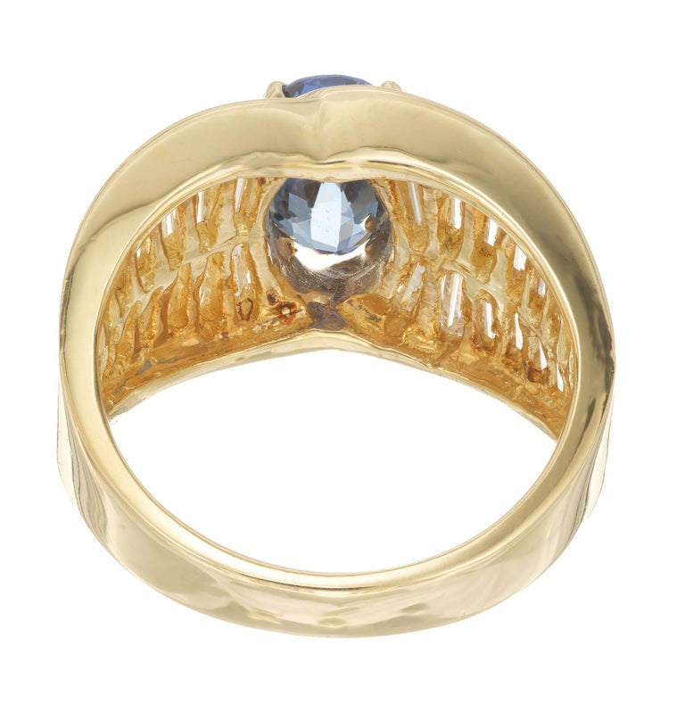 Peter Suchy GIA Certified 2.49 Carat Sapphire Diamond Yellow Gold Cocktail Ring – image 6