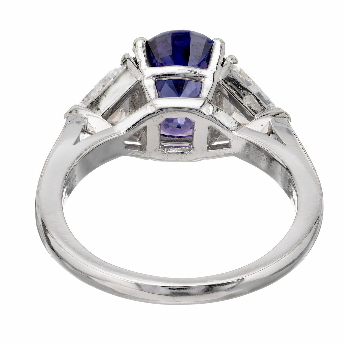 Peter Suchy GIA Certified 3.48 Carat Sapphire Diamond Platinum Engagement Ring – image 5