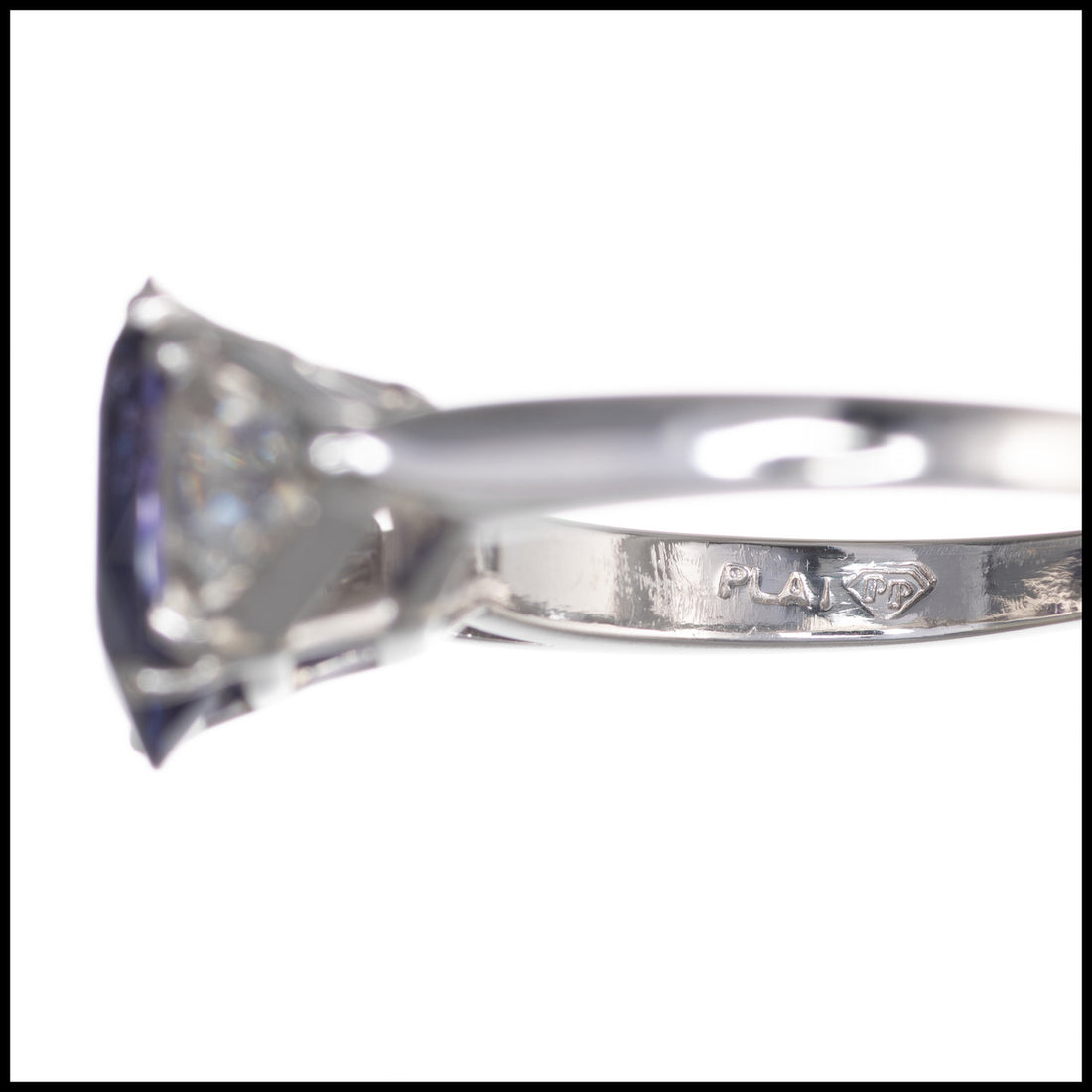 Peter Suchy GIA Certified 3.48 Carat Sapphire Diamond Platinum Engagement Ring – image 7