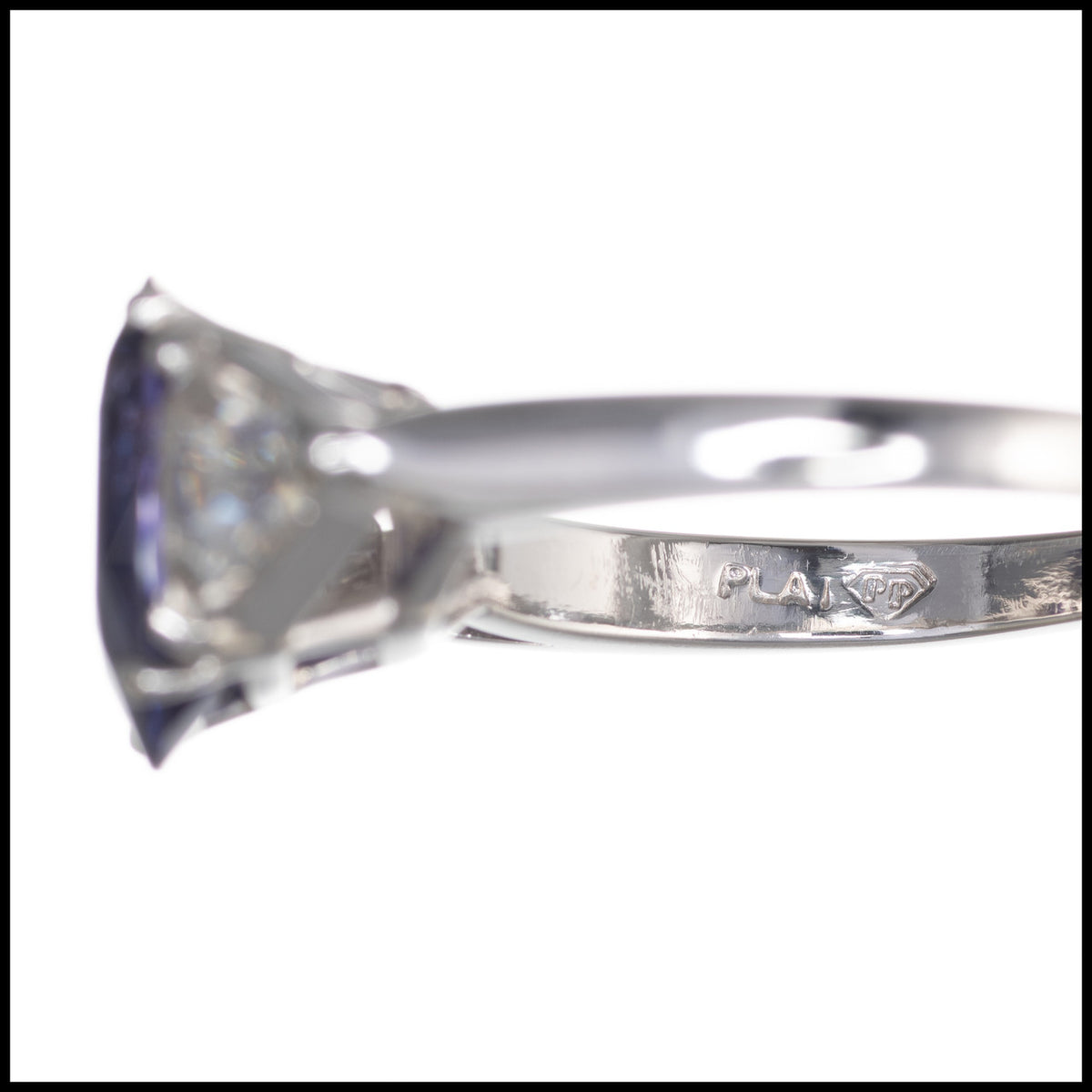 Peter Suchy GIA Certified 3.48 Carat Sapphire Diamond Platinum Engagement Ring – image 7
