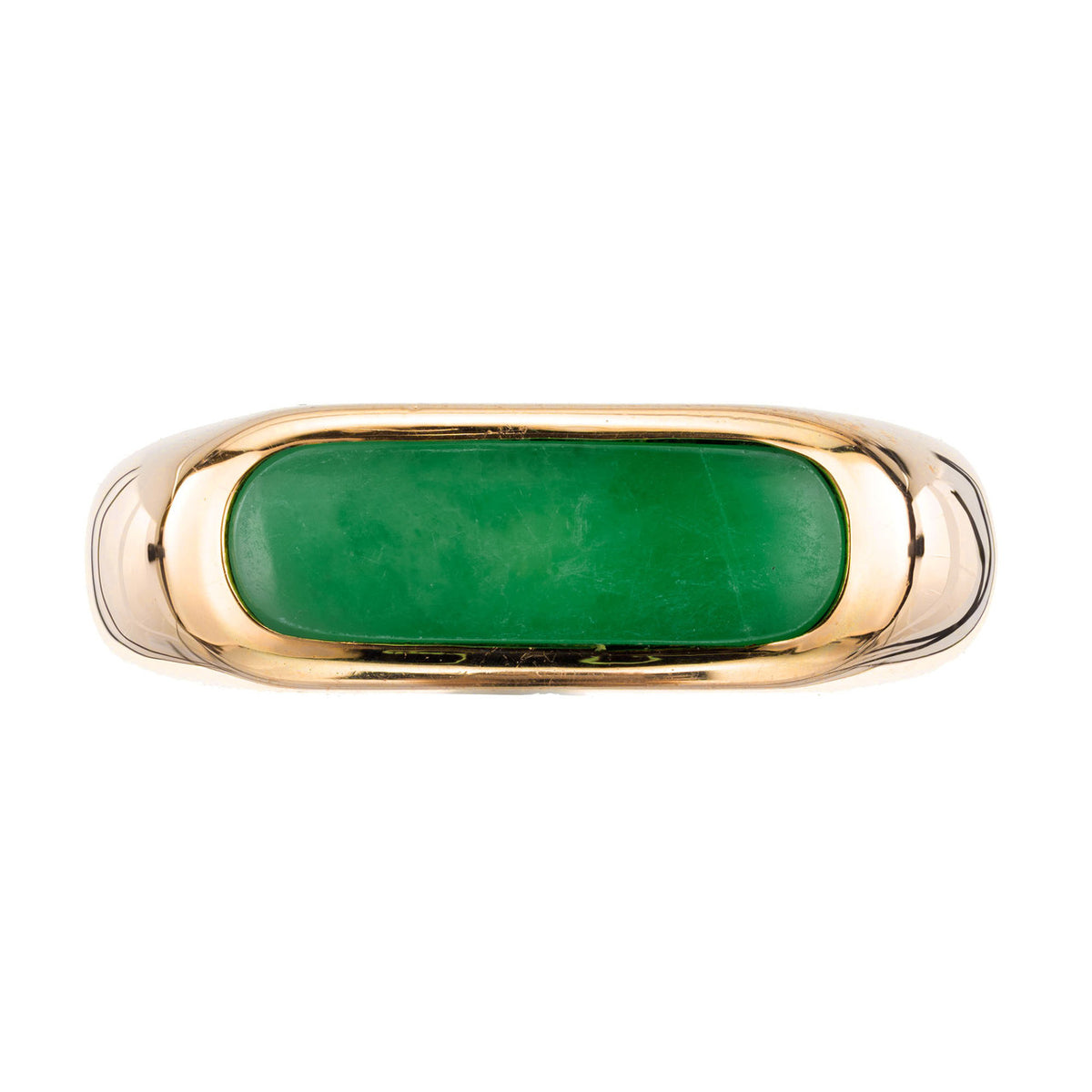 Jadeite Jade 14k Yellow Gold Saddle Ring – image 2