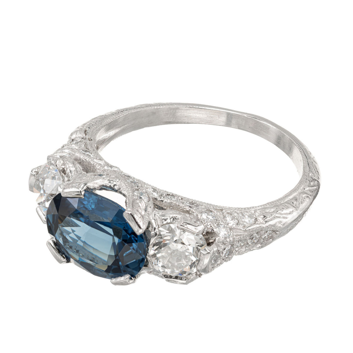 Peter Suchy GIA Certified 2.11 Carat Diamond Platinum Engagement Ring – image 3