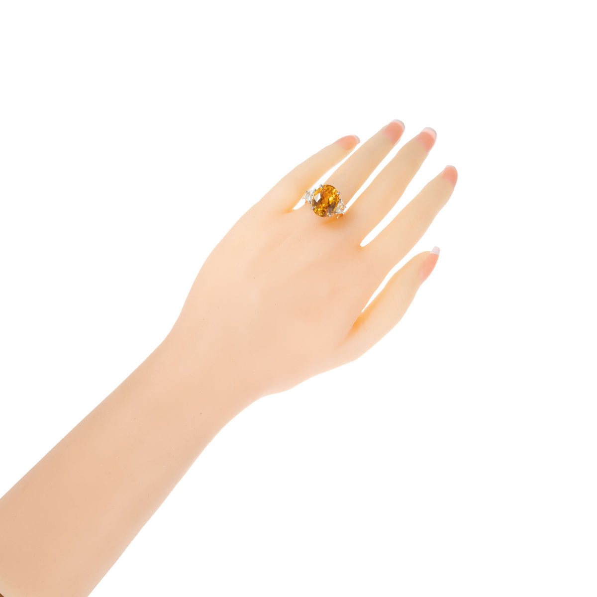 Peter Suchy GIA 14.54 Orange Sapphire Diamond Yellow Gold Cocktail Ring – image 7