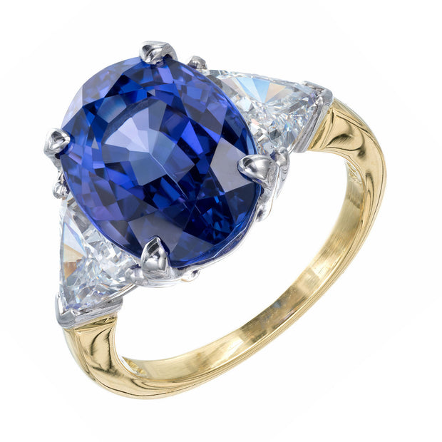 GIA Certified 7.22 Carat Tanzanite Diamond Platinum Engagement Ring
