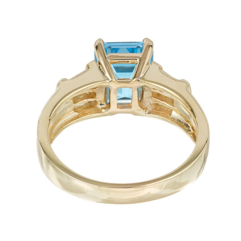 2.58 Carat Blue Topaz Diamond Yellow Gold Ring – image 5