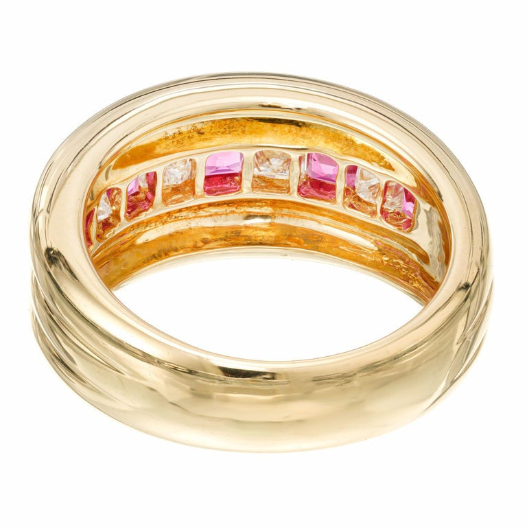 .50 Carat Ruby Diamond Yellow Gold Dome Ring – image 5