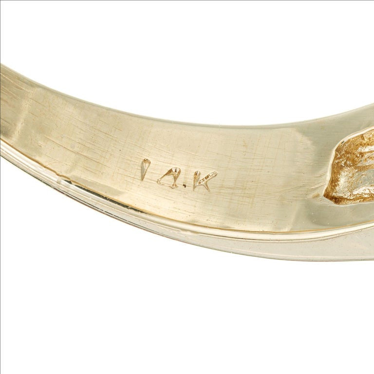 2.45 Carat Sapphire Diamond Gold Raised Wire Dome Cocktail Ring – image 6