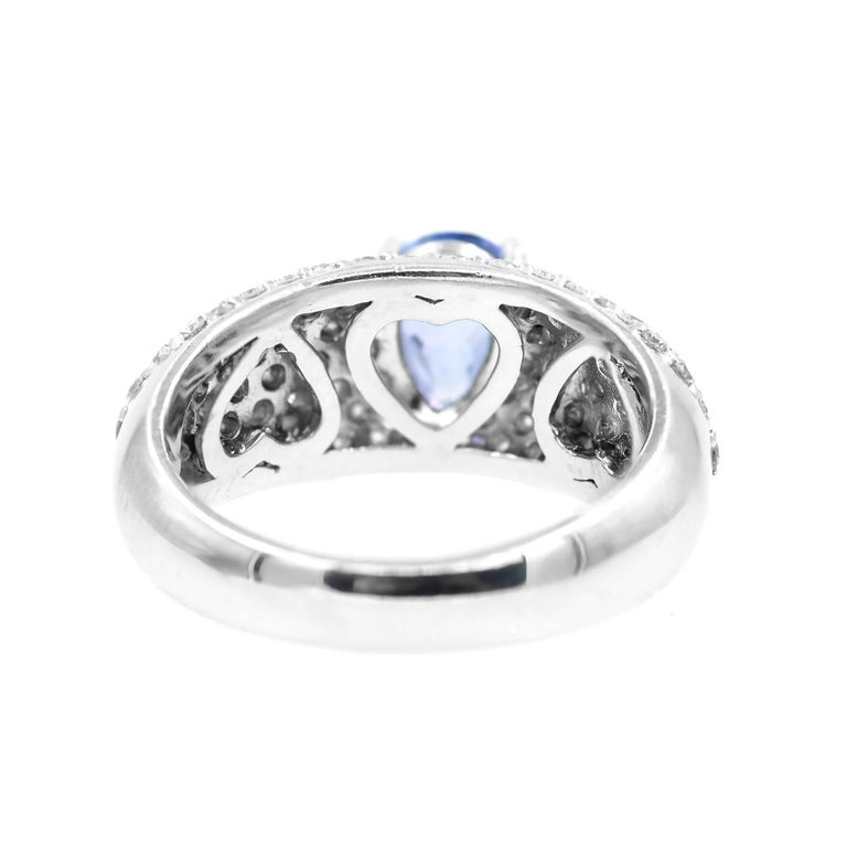 .75 Carat Pear Shaped Blue Tanzanite Bead Set Diamond Platinum Cocktail Ring – image 4