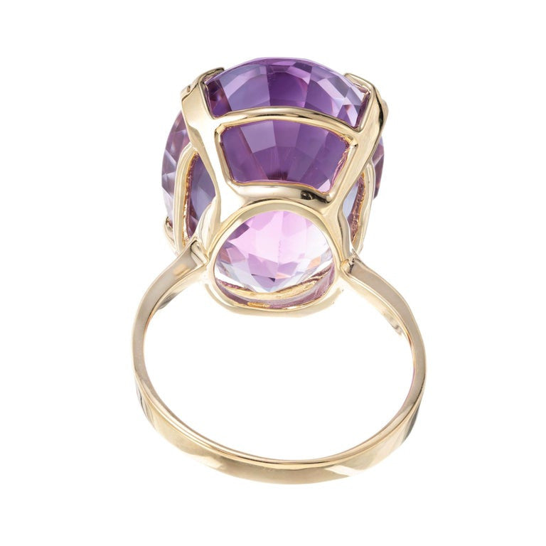 18.00 Carat Amethyst Yellow Gold Cocktail Ring – image 4