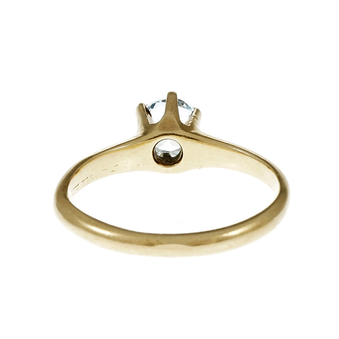 Victorian 1900 Aqua Engagement Ring 14k Yellow Gold – image 4