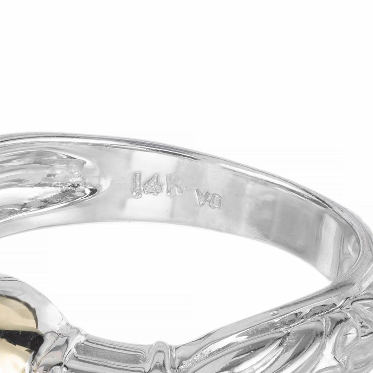 EGL Certified .60 Carat Fancy Yellow Diamond Gold Engagement Ring – image 5
