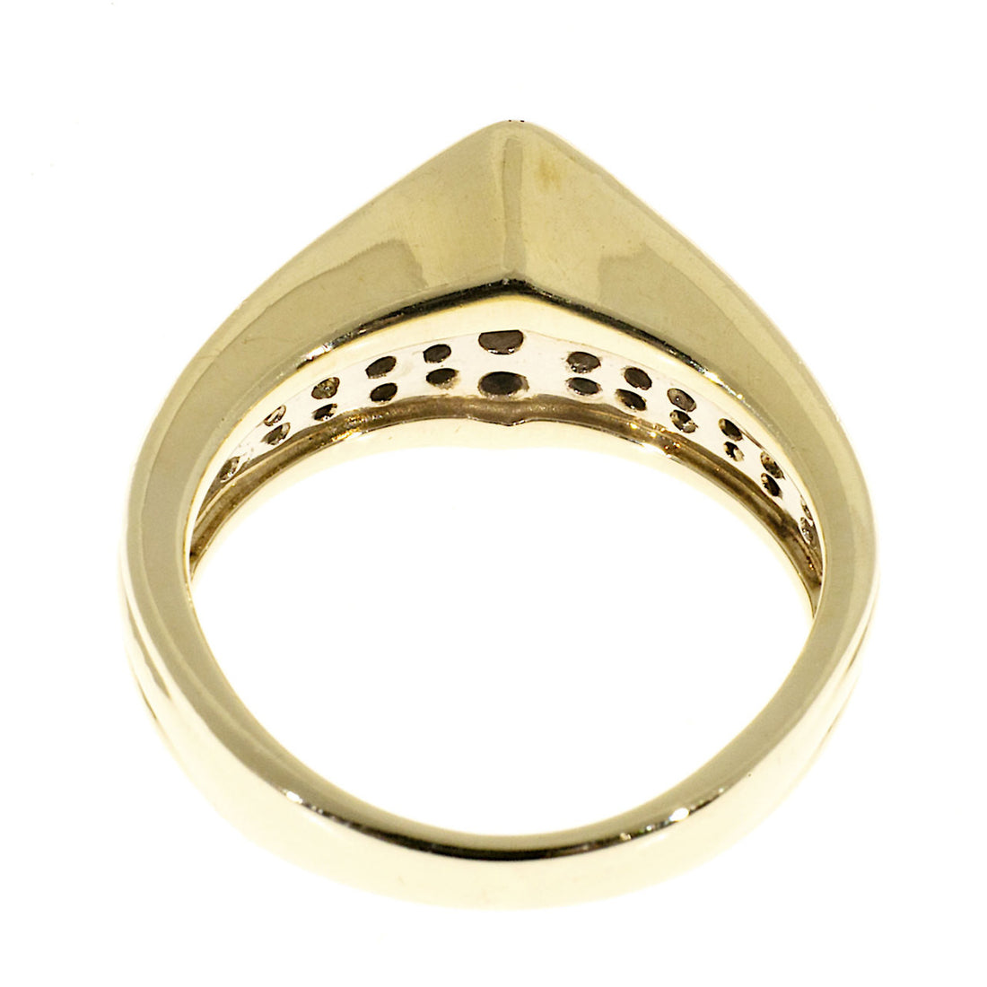 Estate 14k Yellow and White Gold Bar Set Marquise Center Diamond & Round Ring – image 6