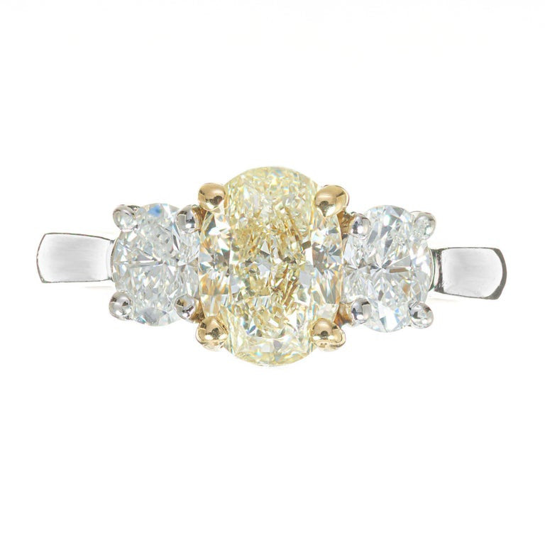 Peter Suchy EGL Certified 1.58 Carat Three-Stone Diamond Gold Engagement Ring – image 2