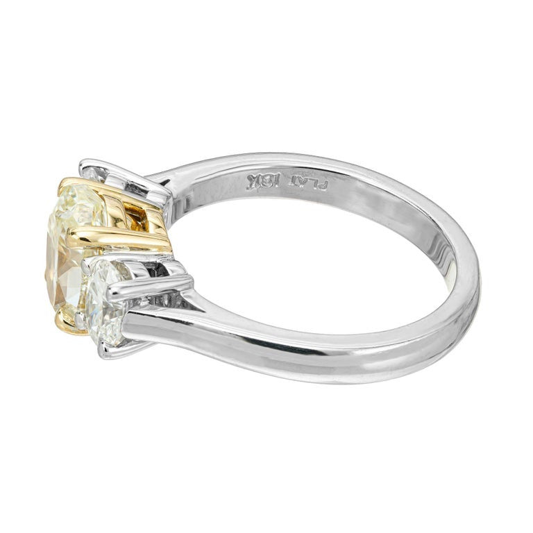 Peter Suchy EGL Certified 1.58 Carat Three-Stone Diamond Gold Engagement Ring – image 8