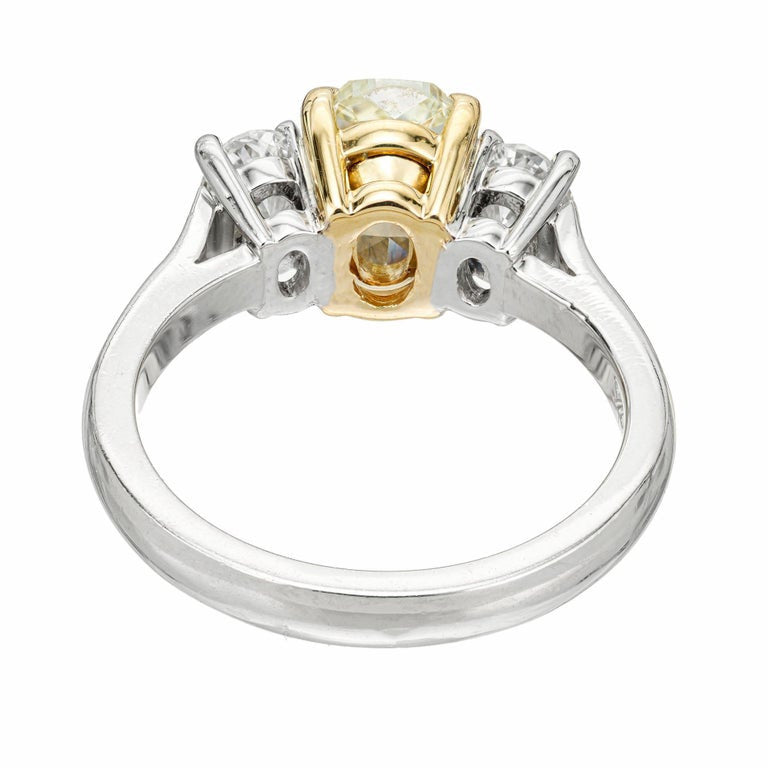 Peter Suchy EGL Certified 1.58 Carat Three-Stone Diamond Gold Engagement Ring – image 7