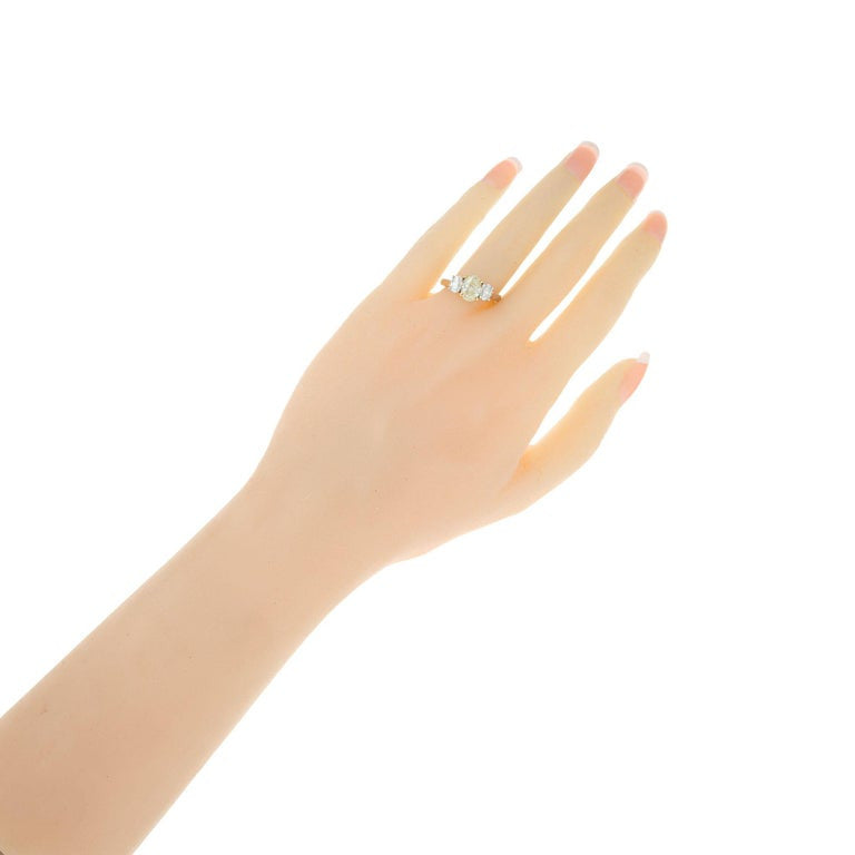 Peter Suchy EGL Certified 1.58 Carat Three-Stone Diamond Gold Engagement Ring – image 5